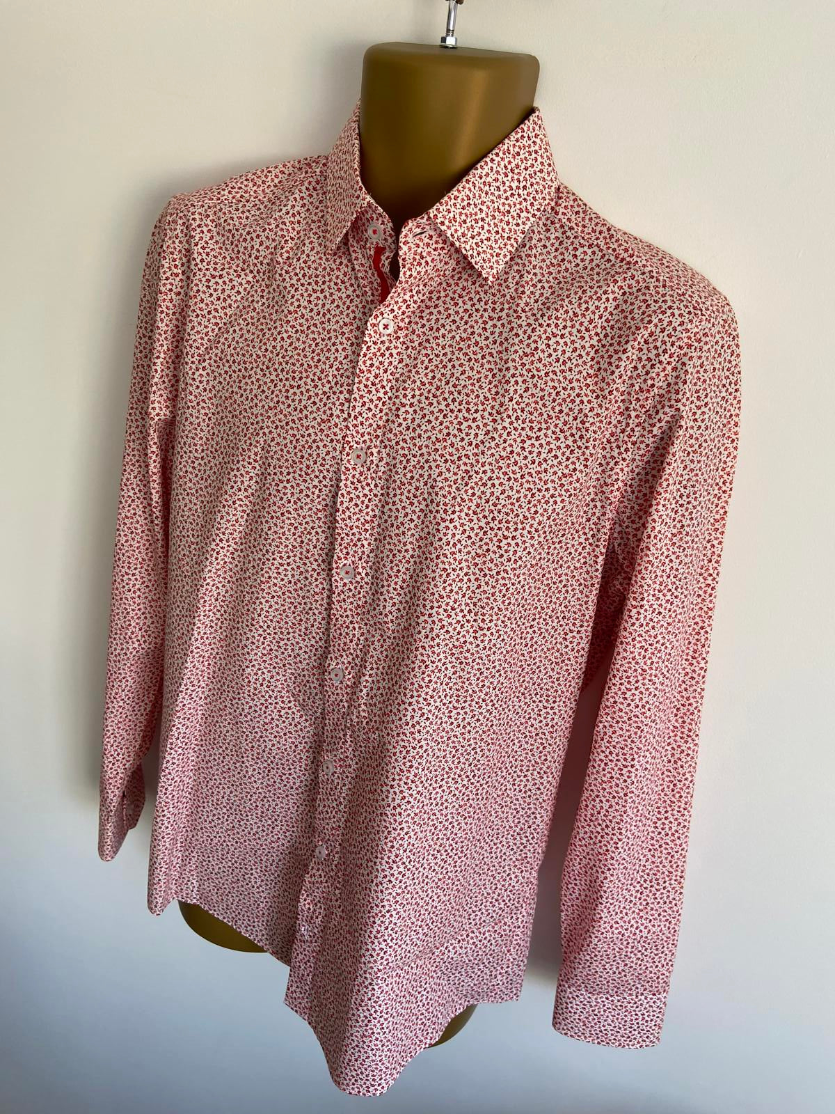 VENTI Modern Fit 15.5" (39) Ditsy Print Men's Shirt