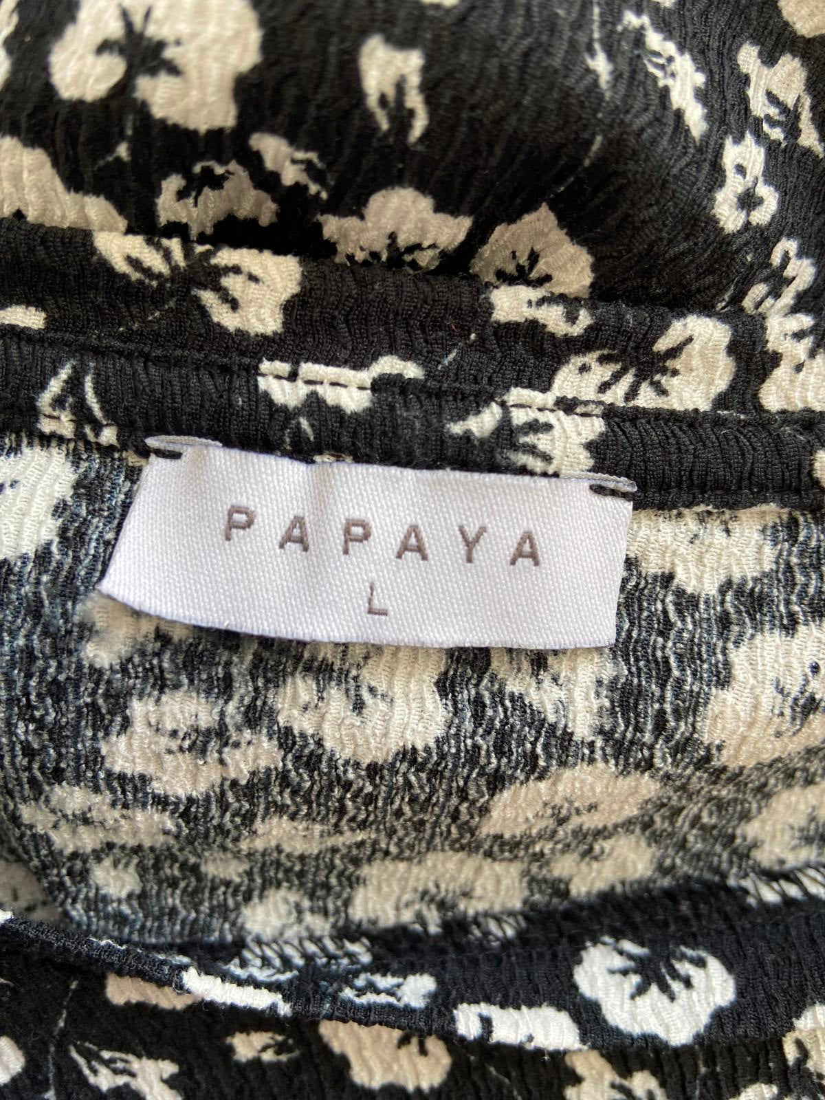 Papaya Size Large Black Floral Blouse