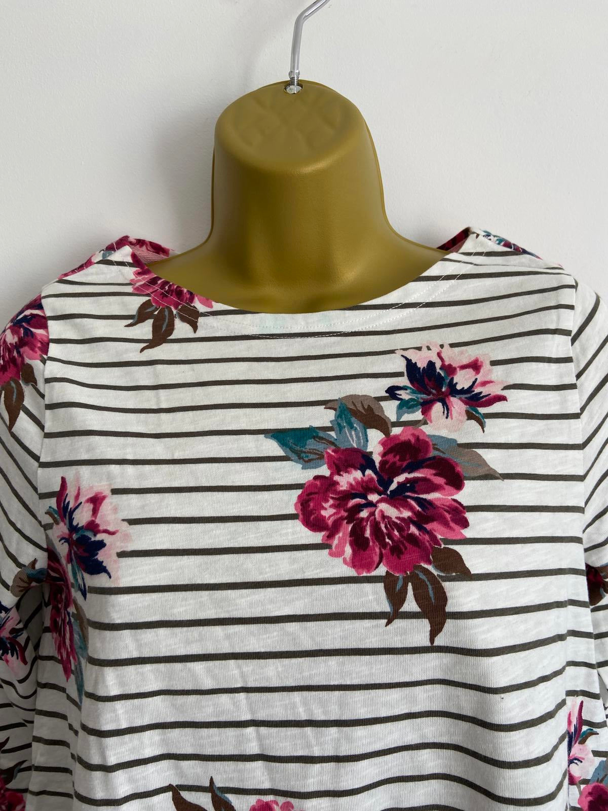 Joules UK Size 6 Striped & Floral Long Sleeve T-shirt