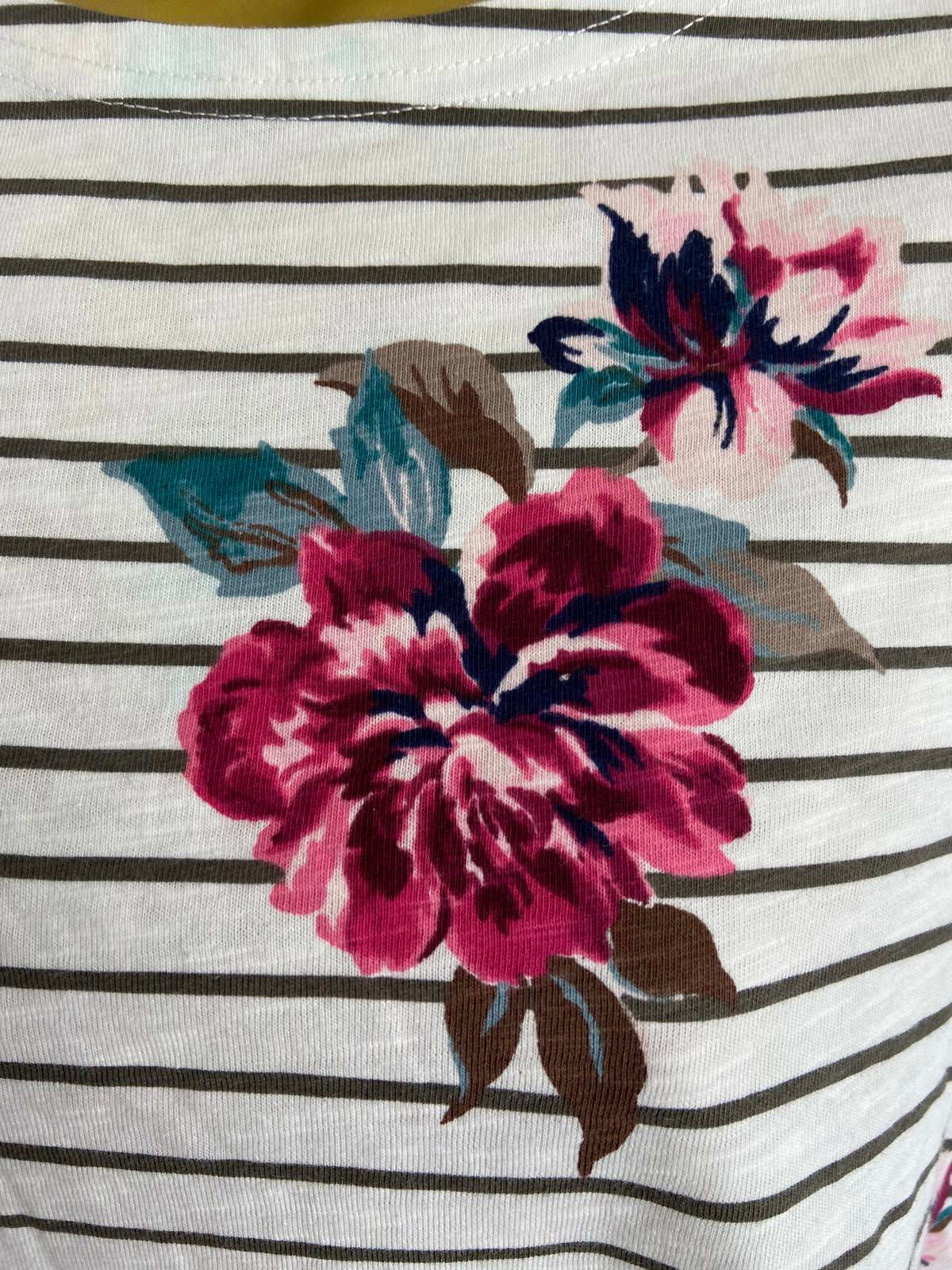 Joules UK Size 6 Striped & Floral Long Sleeve T-shirt