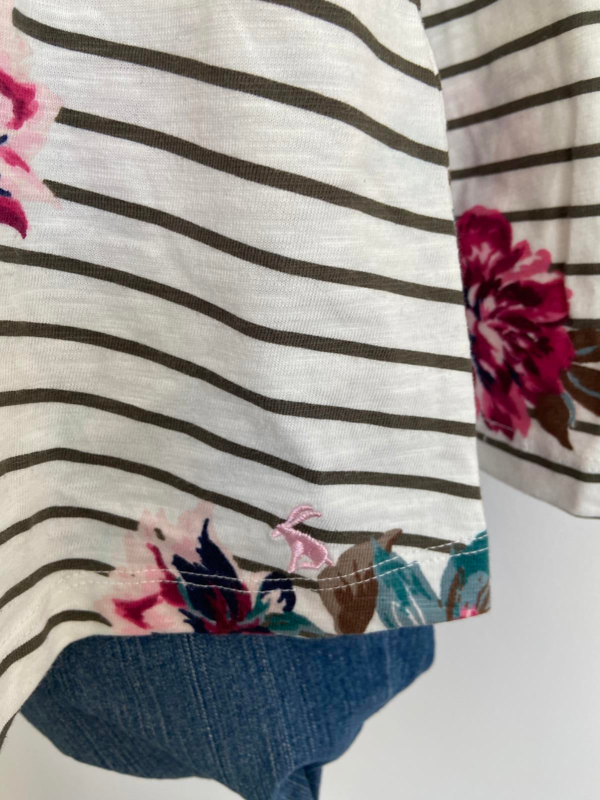 Joules UK Size 6 Striped & Floral Long Sleeve T-shirt