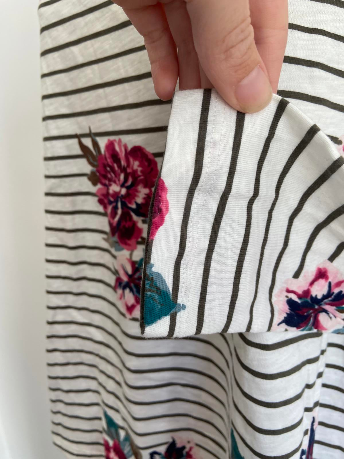 Joules UK Size 6 Striped & Floral Long Sleeve T-shirt