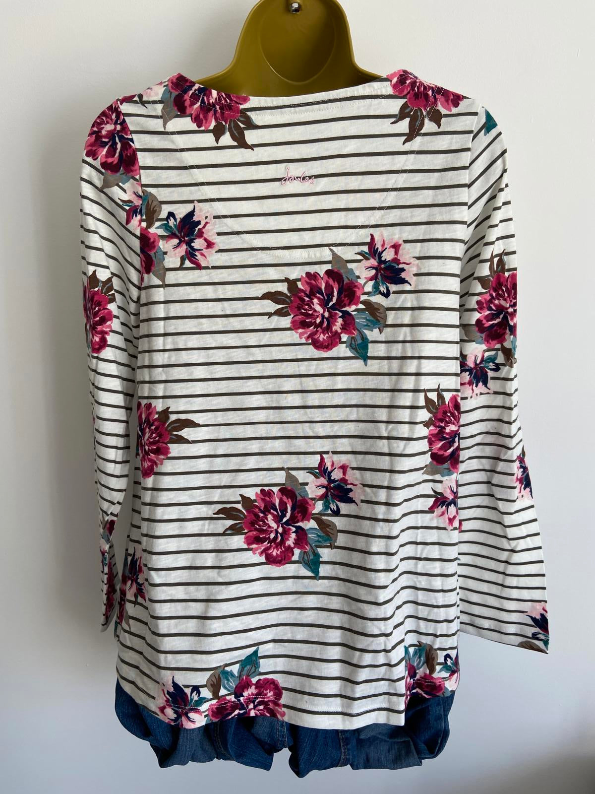 Joules UK Size 6 Striped & Floral Long Sleeve T-shirt