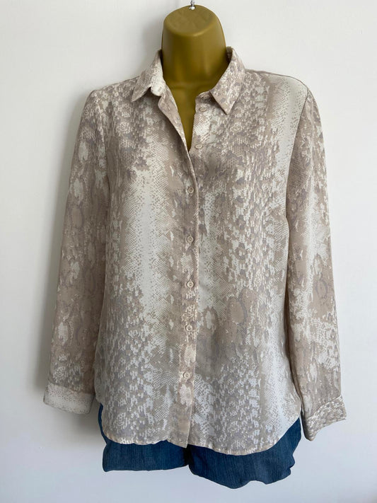 New Look Size 8 Snakeskin Print Shirt