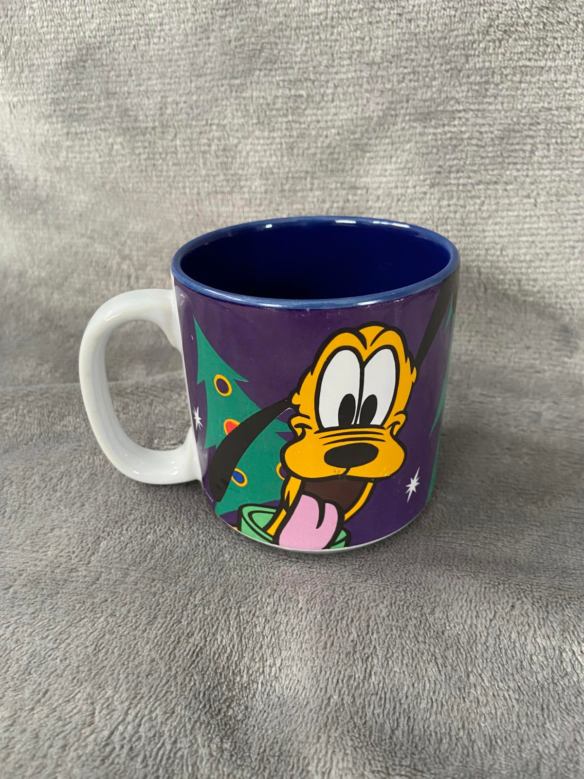 Disney Store Pluto Christmas Mug Purple Festive Coffee Cup Holiday Gift