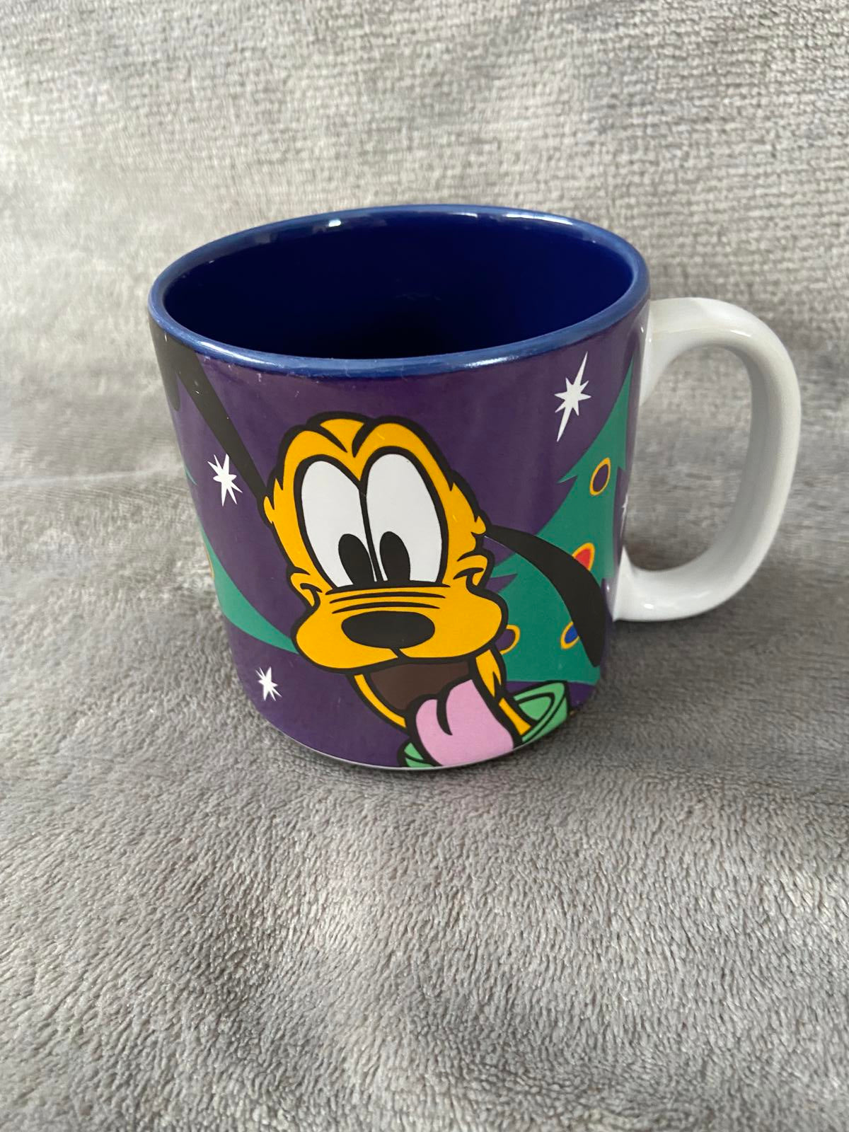 Disney Store Pluto Christmas Mug Purple Festive Coffee Cup Holiday Gift