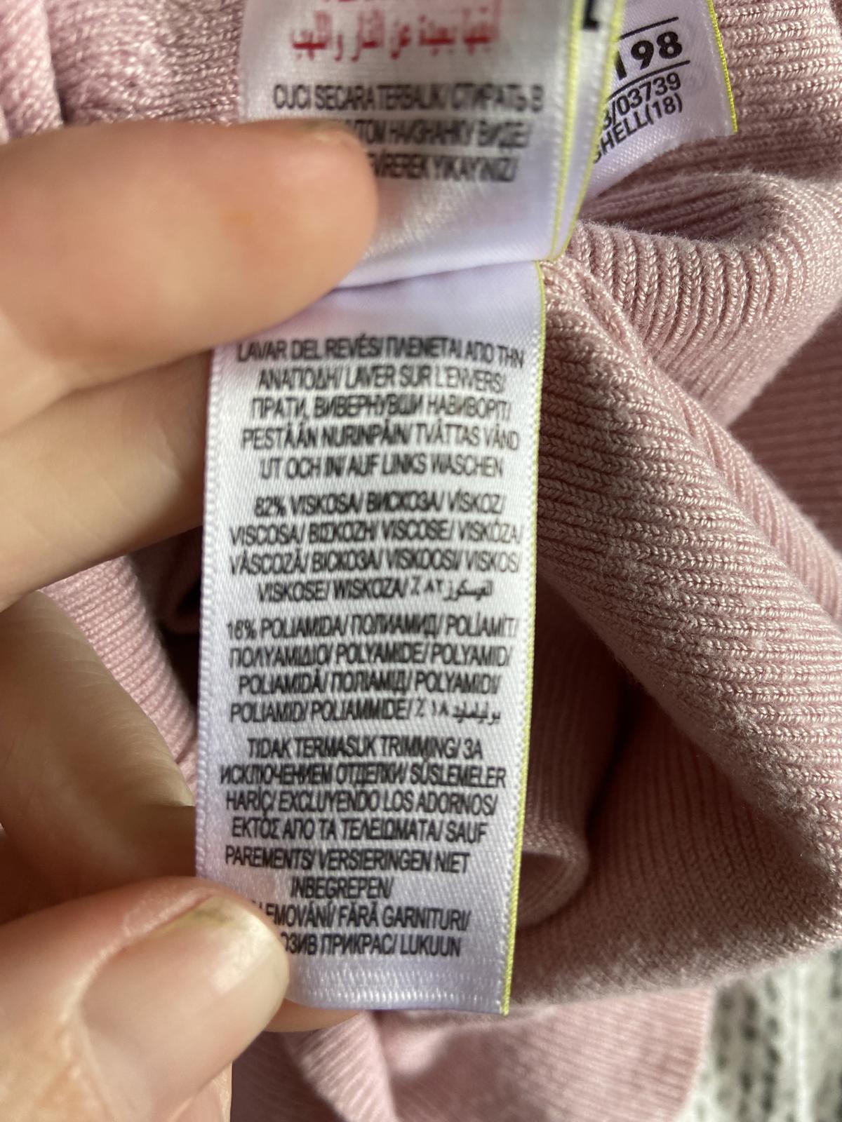 M&S Collection Size 18 Pink Diagonal Ribbed Knit Jumper Soft Long Sleeve Top