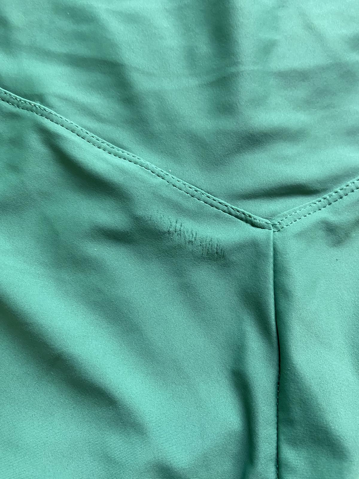 ASOS Size 12 Green Lycra Cycling Shorts Gym Yoga Mid-Thigh Activewear