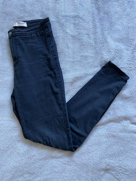 Denim & Co Size 10 Black Skinny Jeans 30L Cotton Blend High Waist Denim