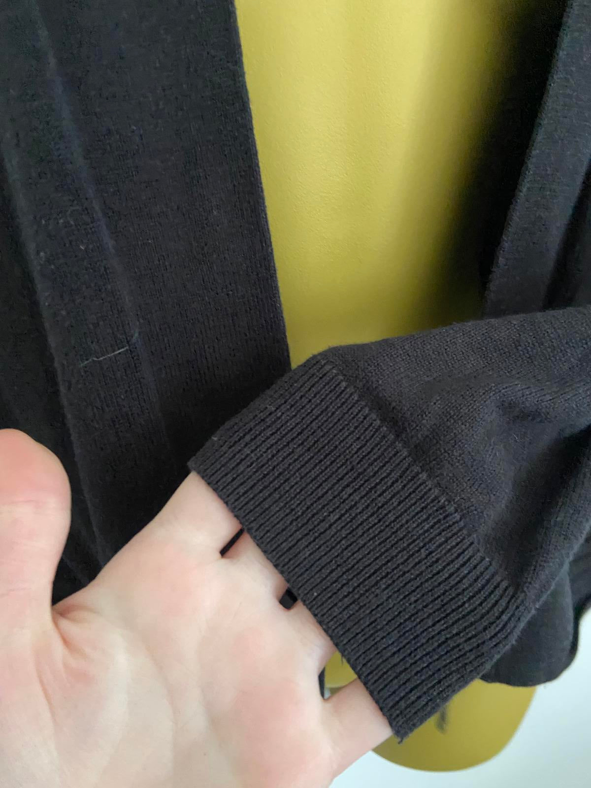 Wallis Black Open Front Waterfall Cardigan - Size M, Excellent Pre-Loved