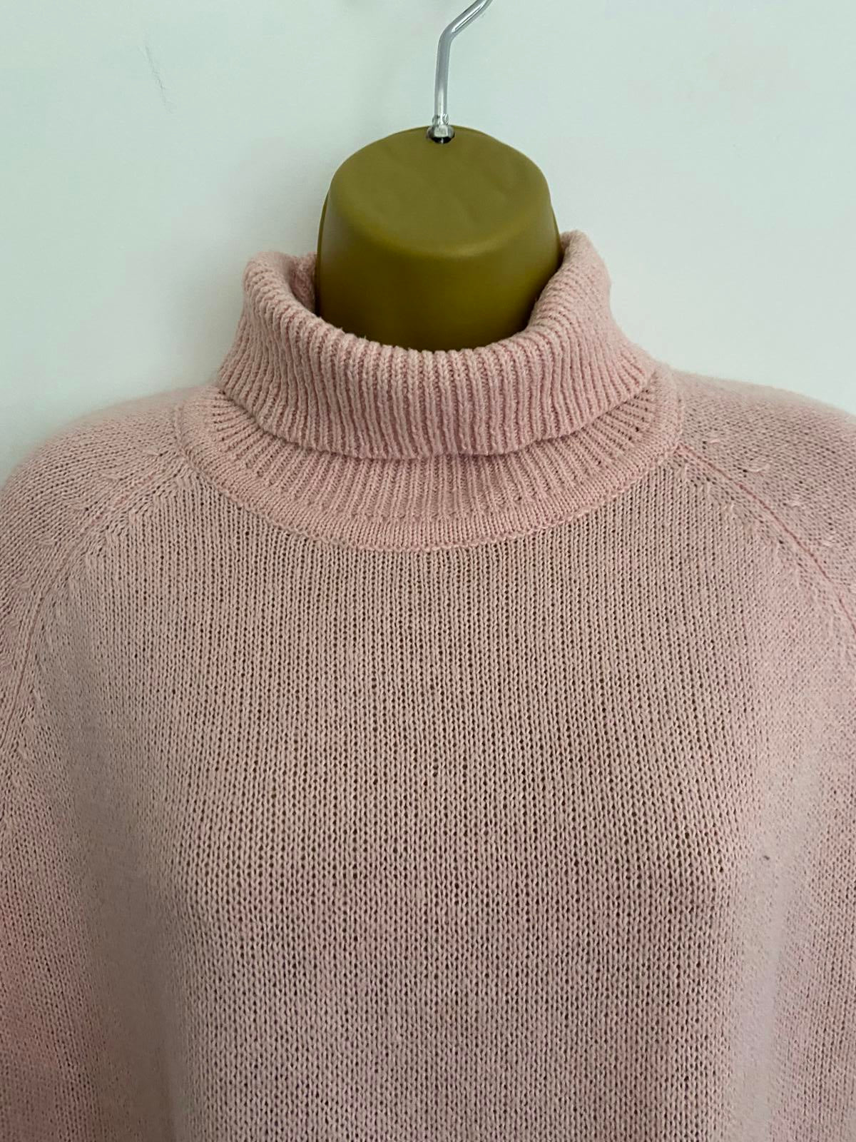 SHEIN Pink Roll Neck Turtleneck Jumper/Sweater - Size L, Excellent Pre-Loved
