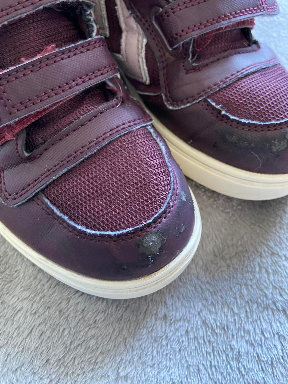 Hummel Kids Girls Size 2.5 Burgundy Purple High Top Velcro Winter Boots