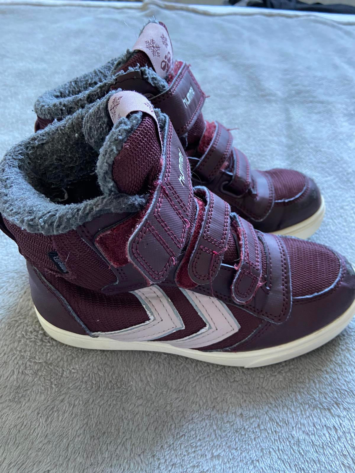 Hummel Kids Girls Size 2.5 Burgundy Purple High Top Velcro Winter Boots