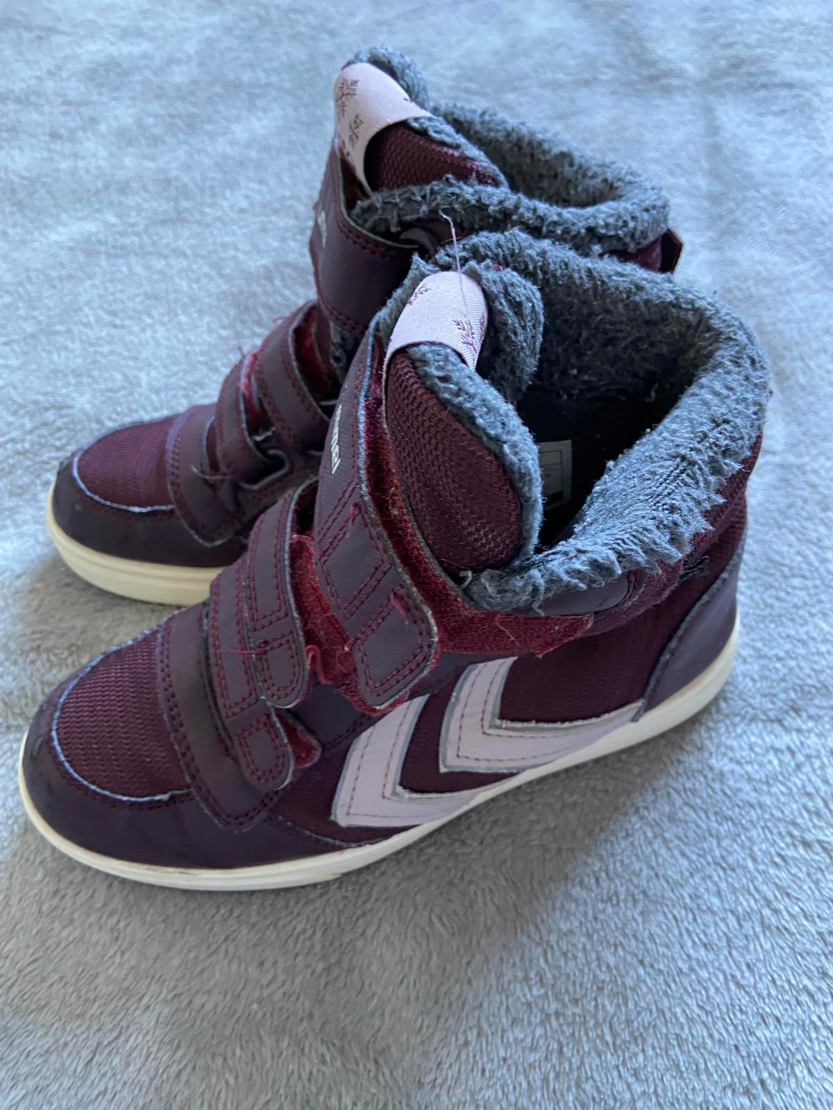 Hummel Kids Girls Size 2.5 Burgundy Purple High Top Velcro Winter Boots