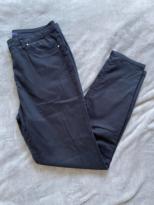 M&S Size 14 Regular Black Lightweight Cotton Stretch Denim Straight Leg Jeans
