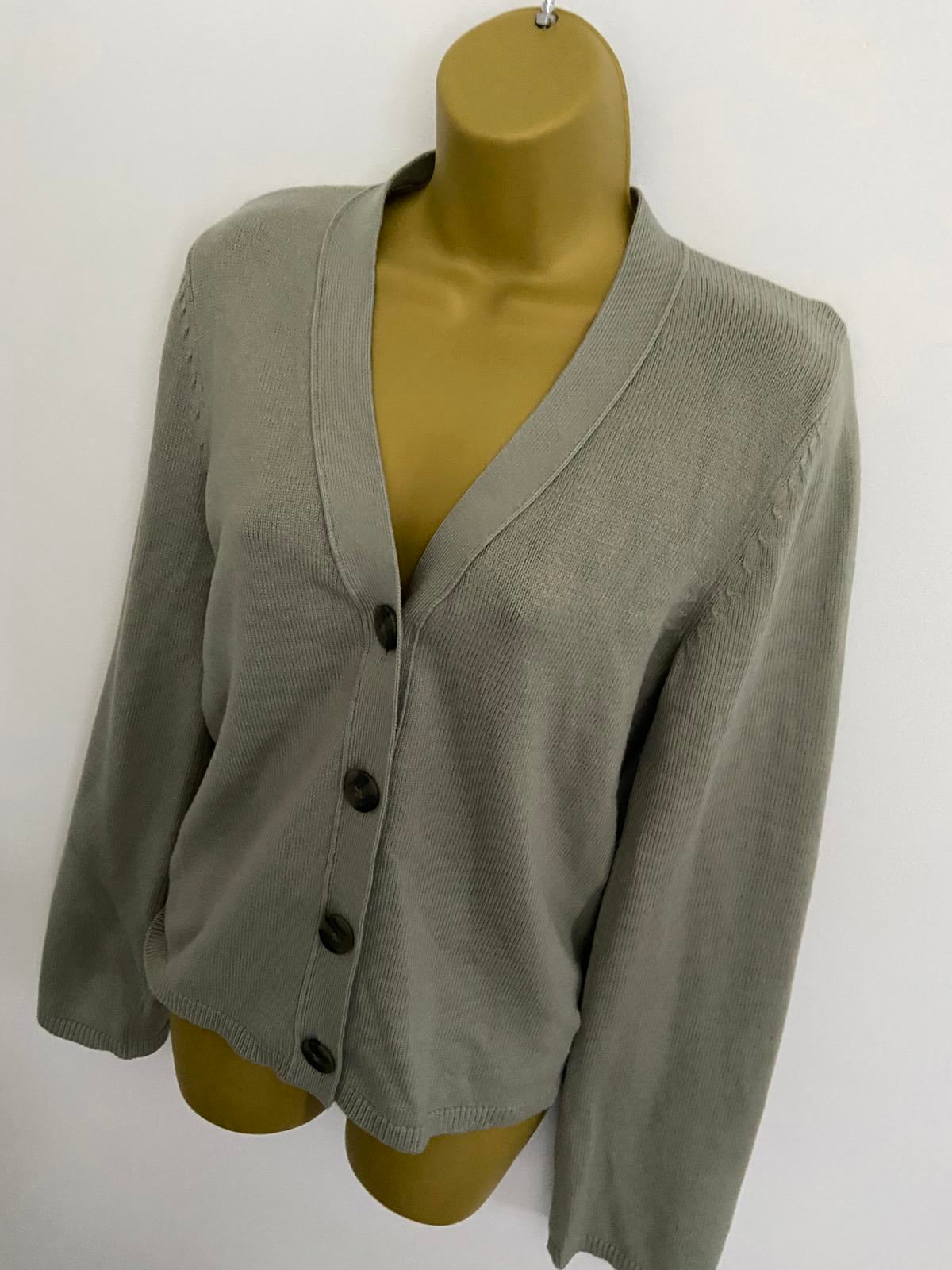 Next Light Green V-Neck Button Cardigan - Size XS, Excellent Pre-Loved