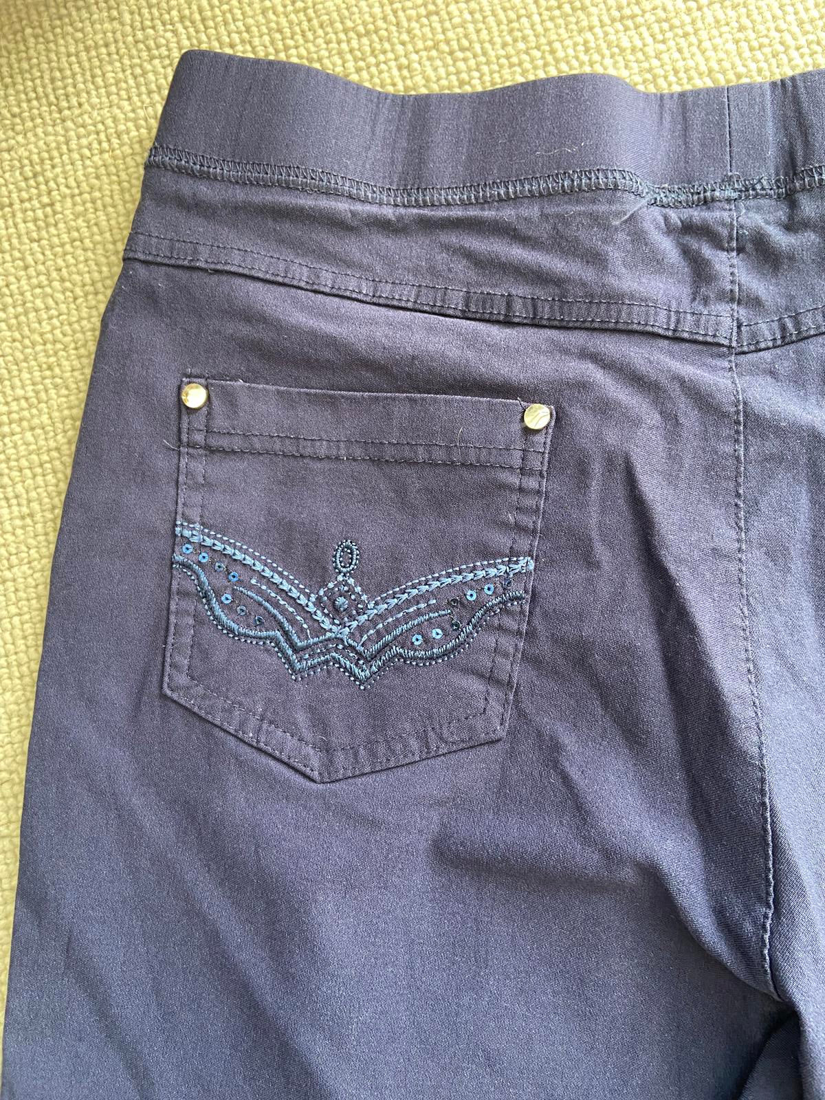 Just Elegance Size 16 Blue Embroidered Trousers with Sequins