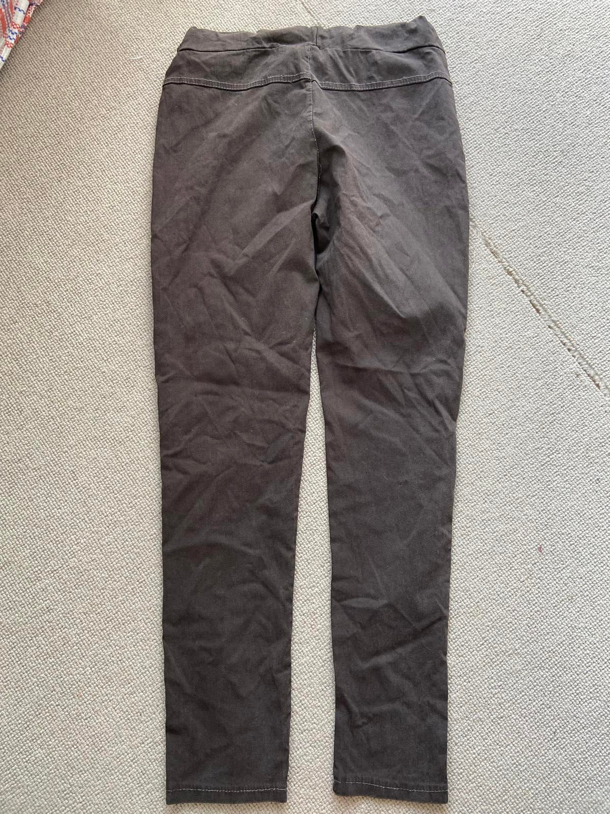 Unbranded Dark Grey/Brown Elasticated Trousers with Glittery Tie