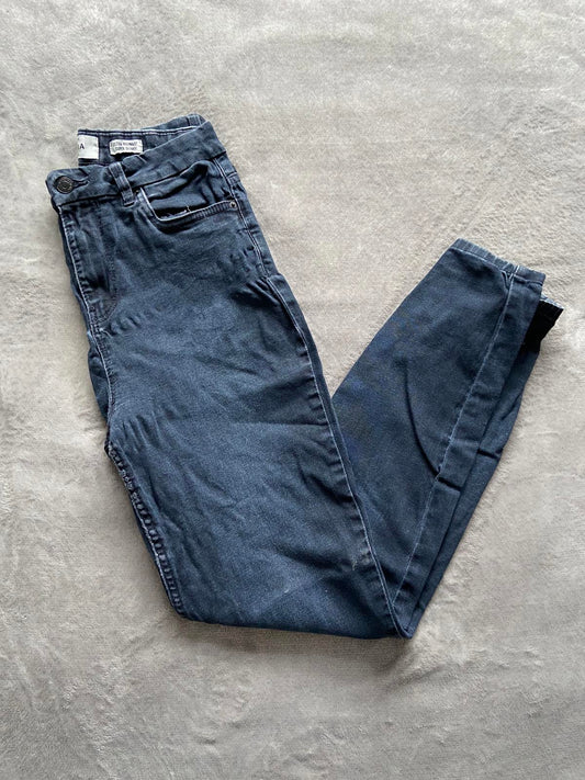 New Look Dahlia Size 12 Blue Ultra High Waist Super Skinny Jeans 27" Leg