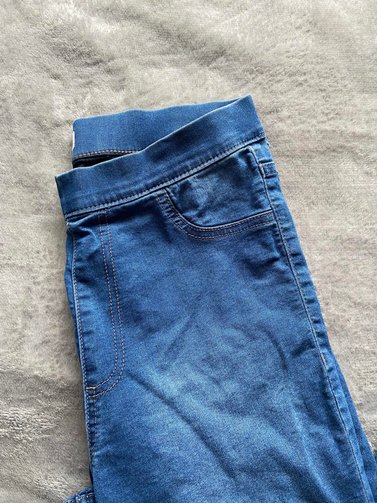 M&S Size 10 Medium Indigo Blue Denim Jeggings Elasticated Waist 26" Leg