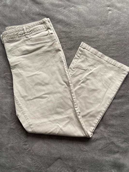 M&S Autograph Weekend Size 18 - 20 Beige Power Trousers Straight Leg 29" Leg