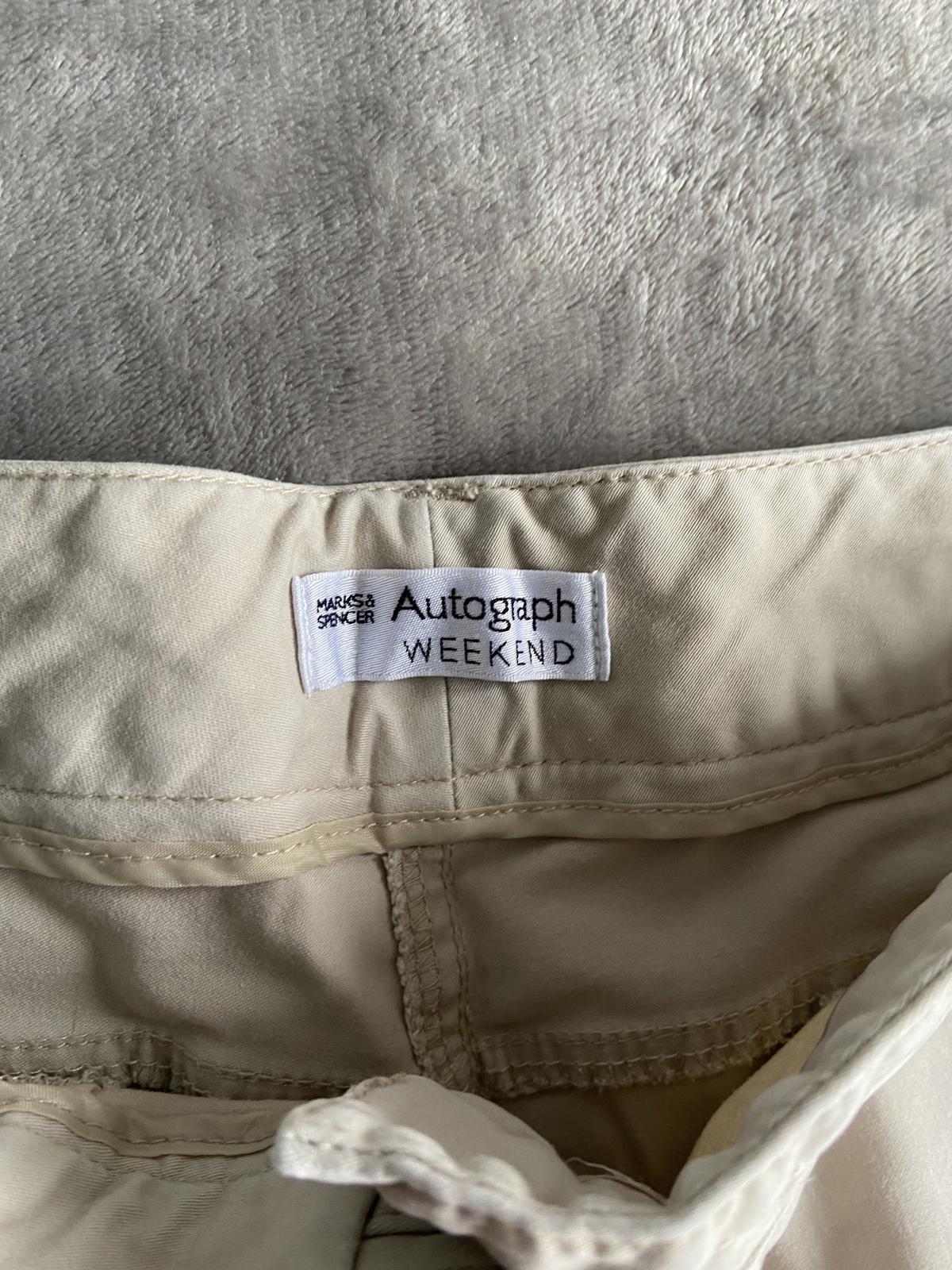 M&S Autograph Weekend Size 18 - 20 Beige Power Trousers Straight Leg 29" Leg