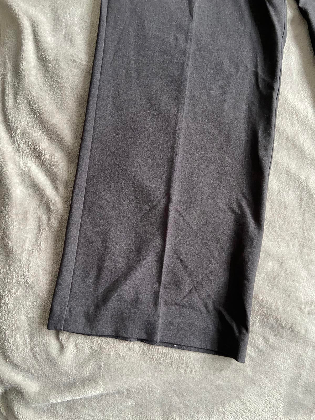 M&S Size 18 Medium Charcoal Grey Smart Wide Leg Trousers 3 Button Detail
