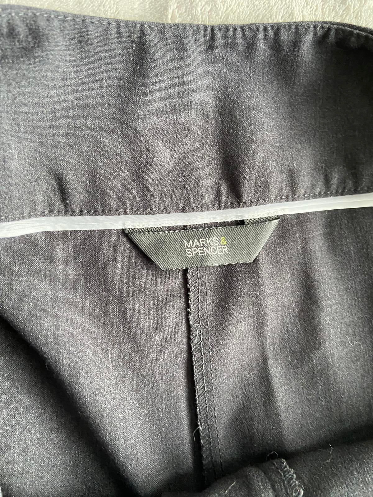 M&S Size 18 Medium Charcoal Grey Smart Wide Leg Trousers 3 Button Detail
