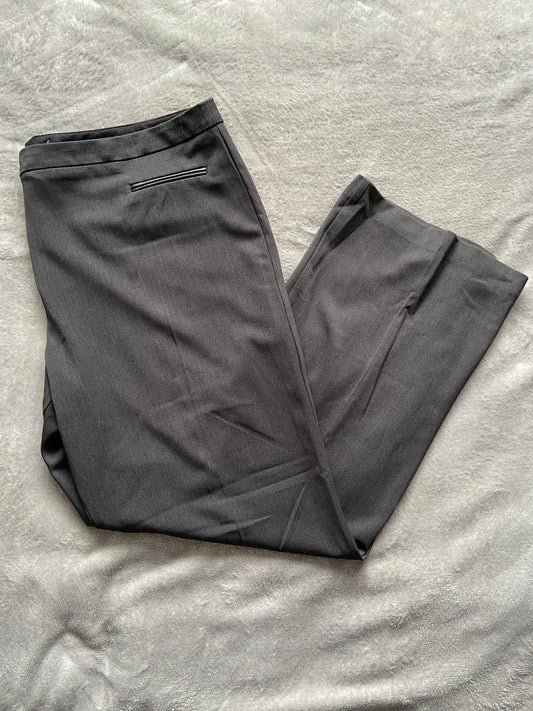Size 20 Black Wide Leg Smart Trousers 29" Leg Faux Pocket Detail
