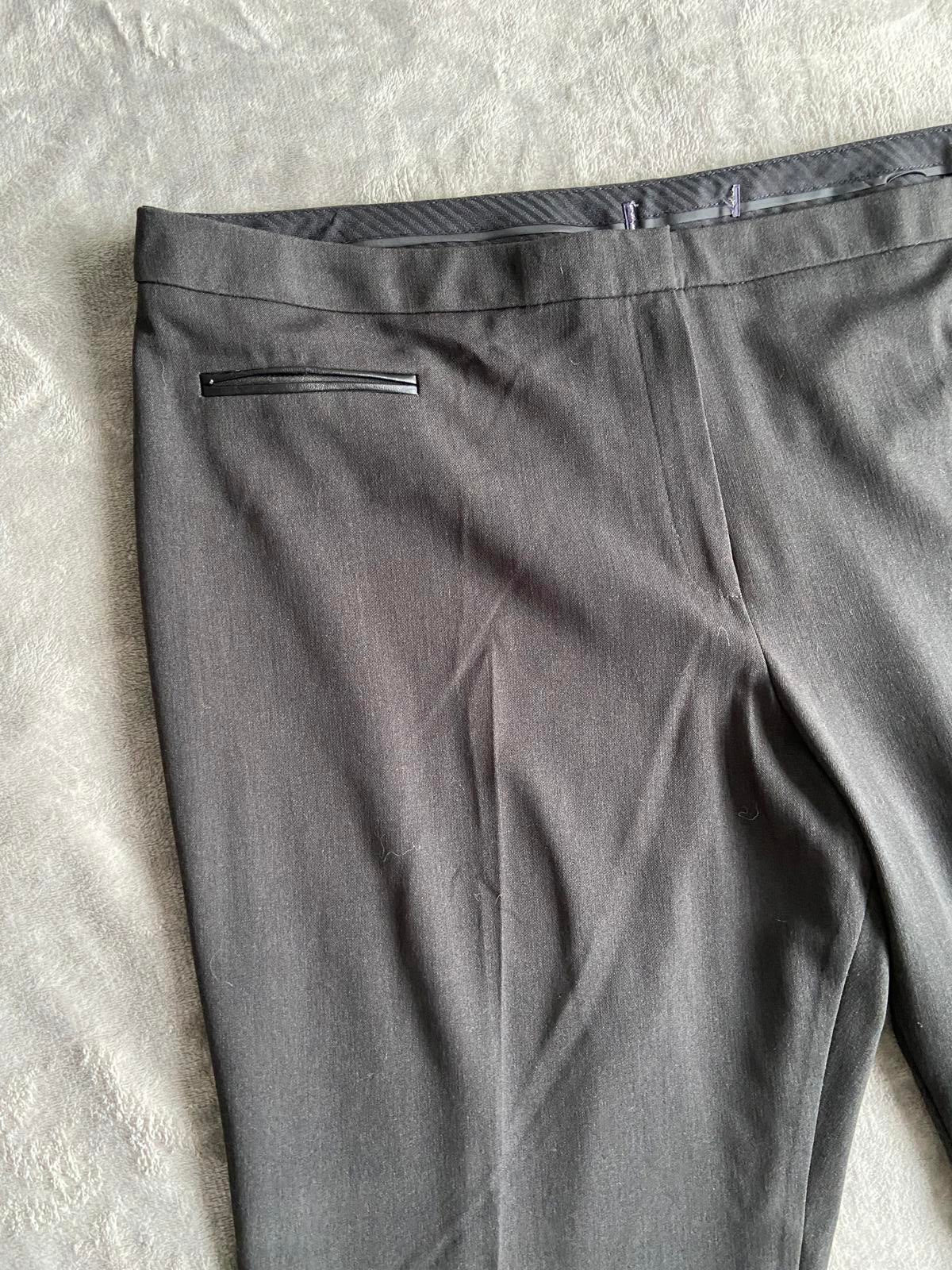 Size 20 Black Wide Leg Smart Trousers 29" Leg Faux Pocket Detail