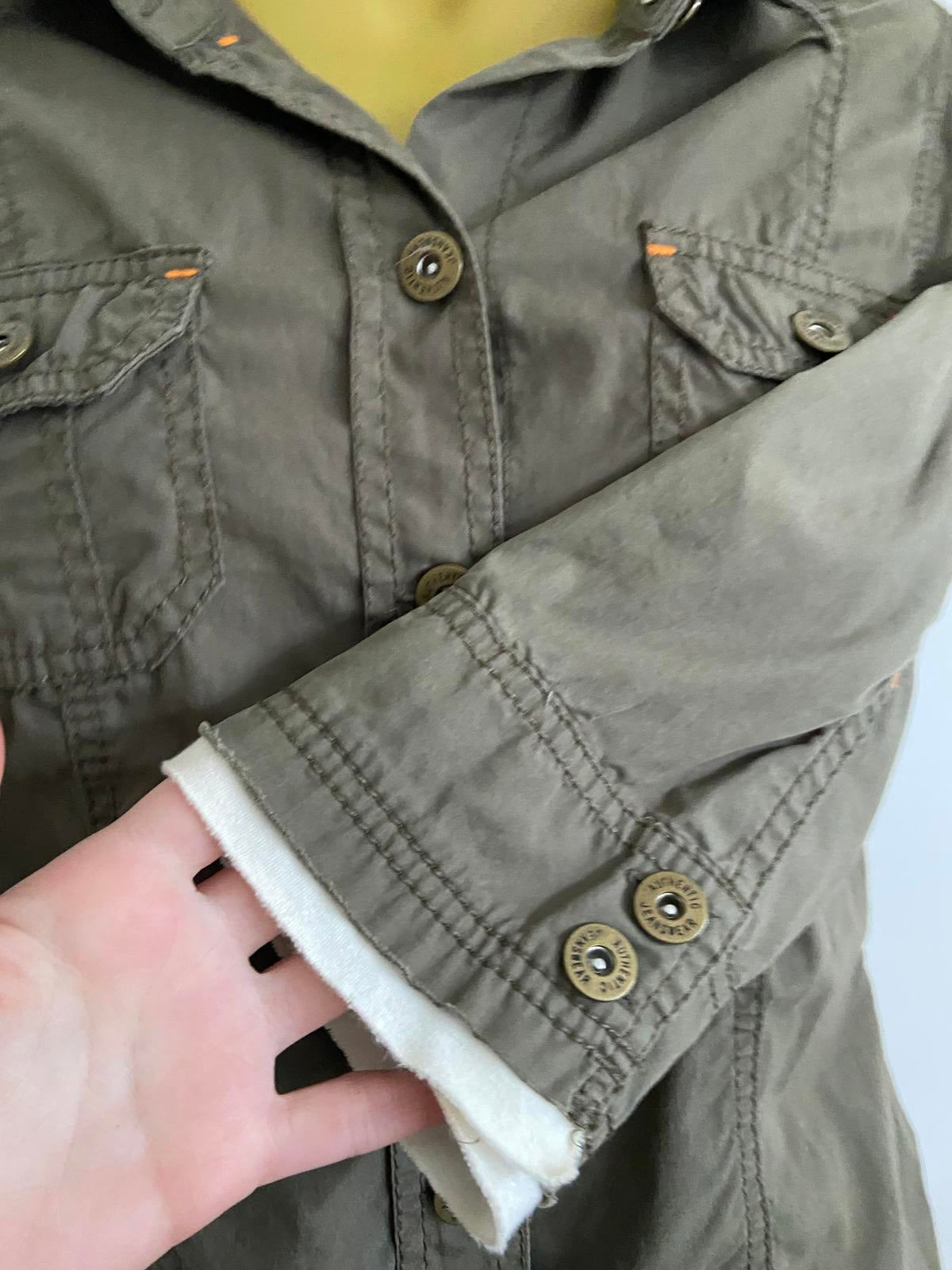 M&S (Marks & Spencer) Ladies Khaki Cotton Shirt - Military Style, Size UK 10