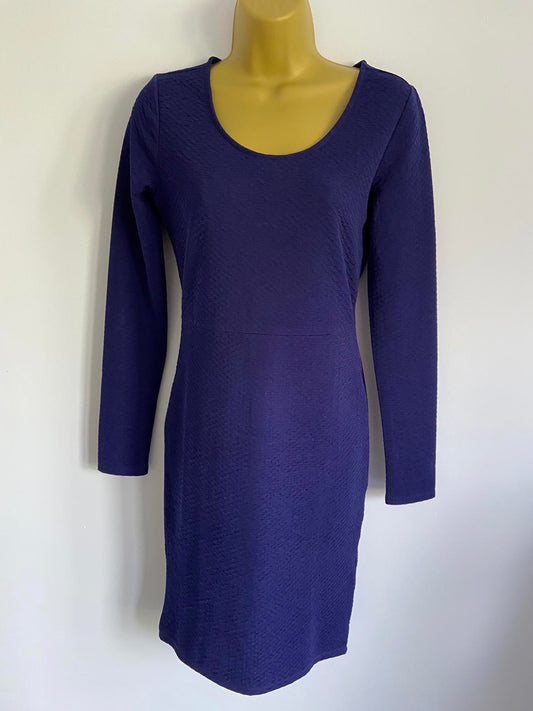 Forever 21 Size XS Navy Blue Textured Long Sleeve Bodycon Mini Dress