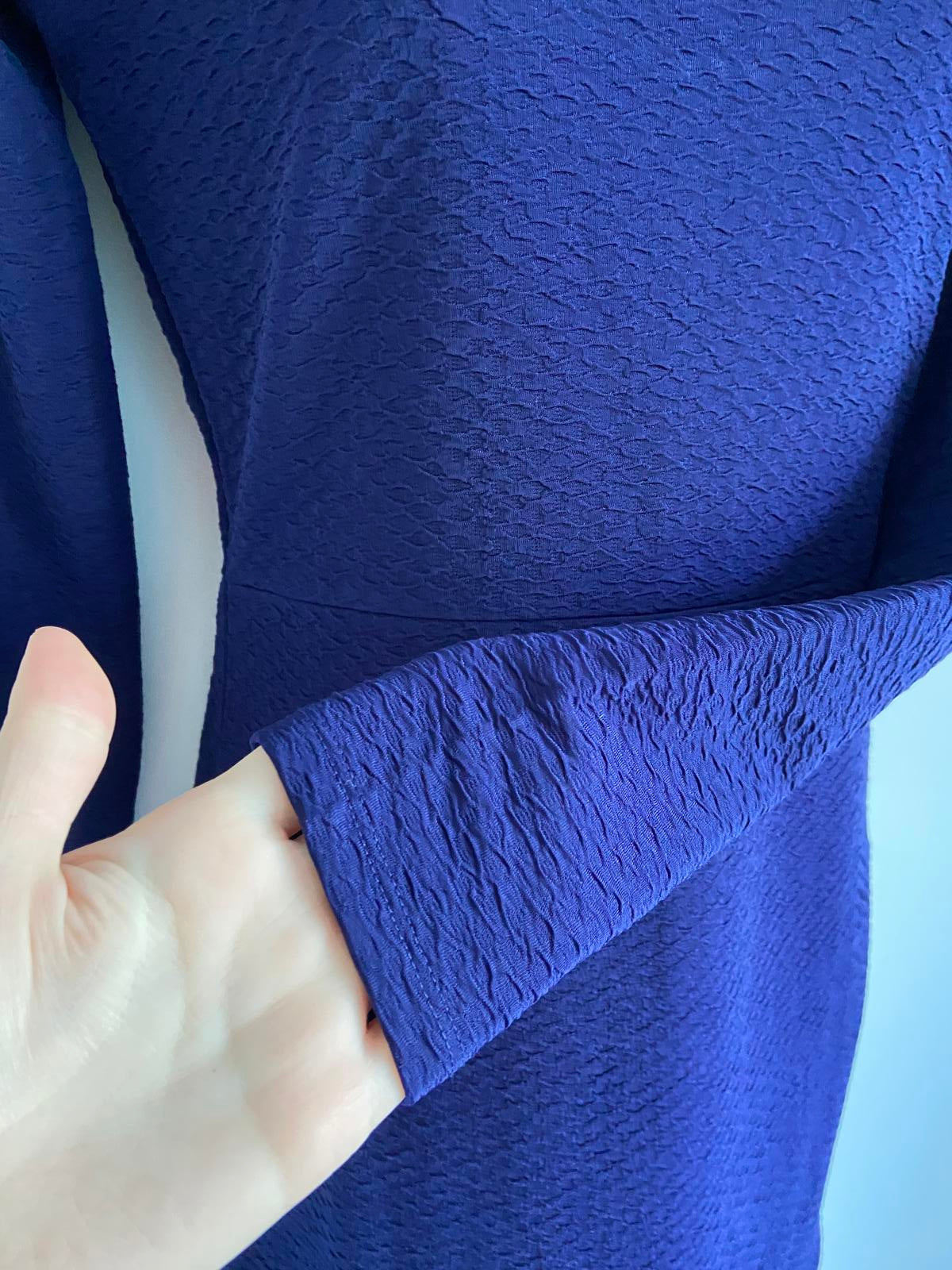 Forever 21 Size XS Navy Blue Textured Long Sleeve Bodycon Mini Dress