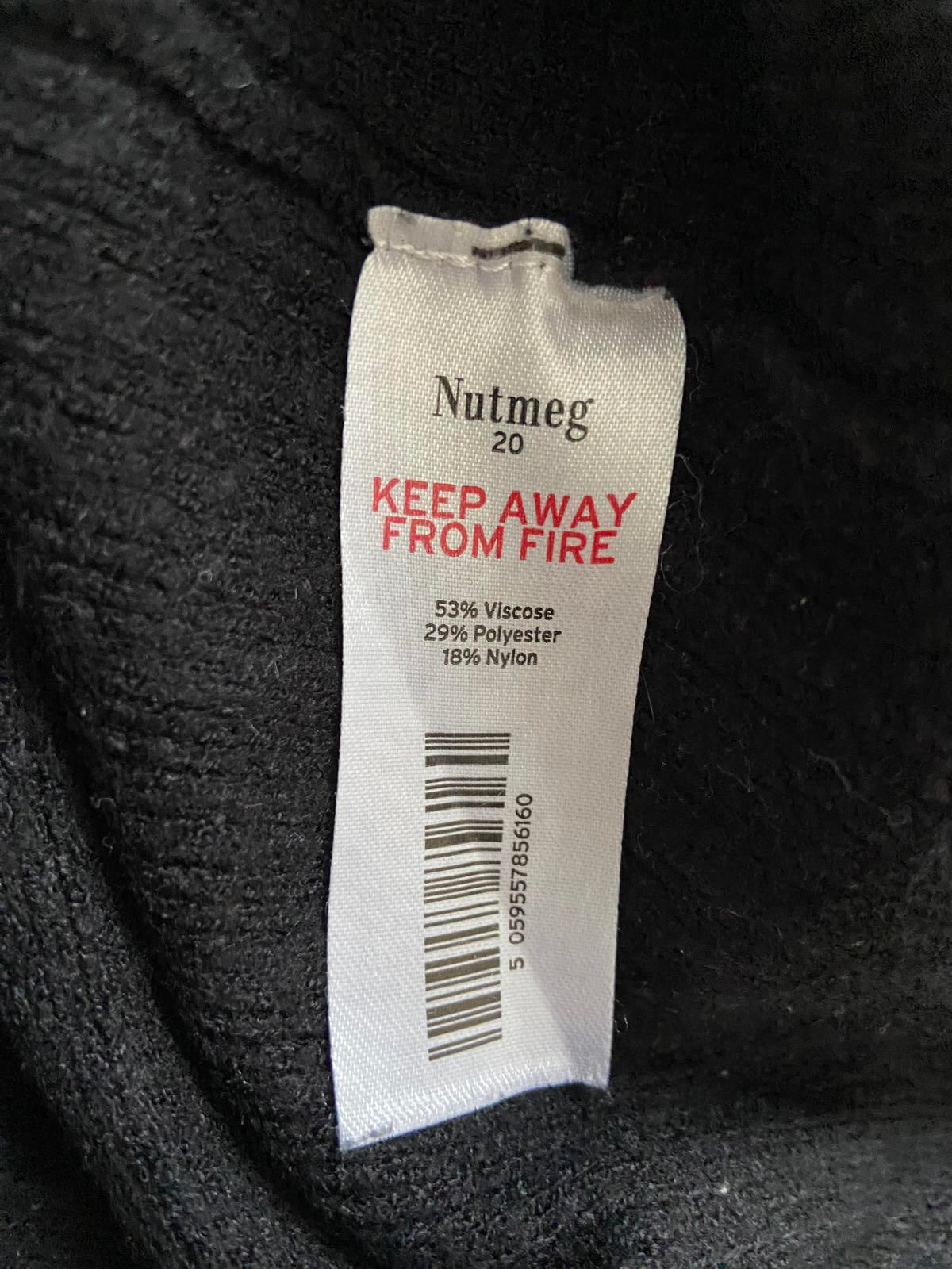 Nutmeg Ladies Black Sweater/Jumper - Cuff Buttons, Size UK 20