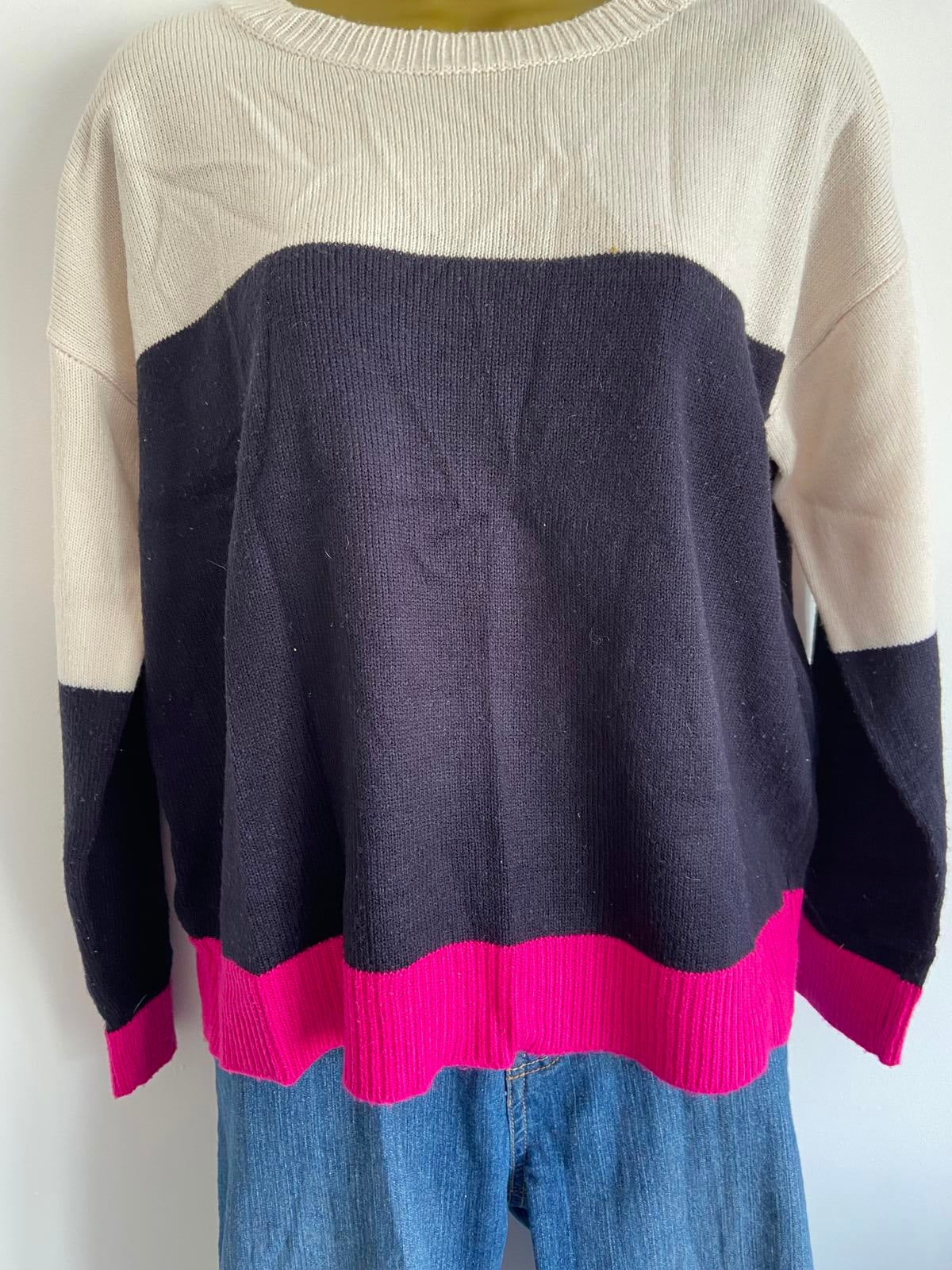 George Size Medium Colour-Block Sweater