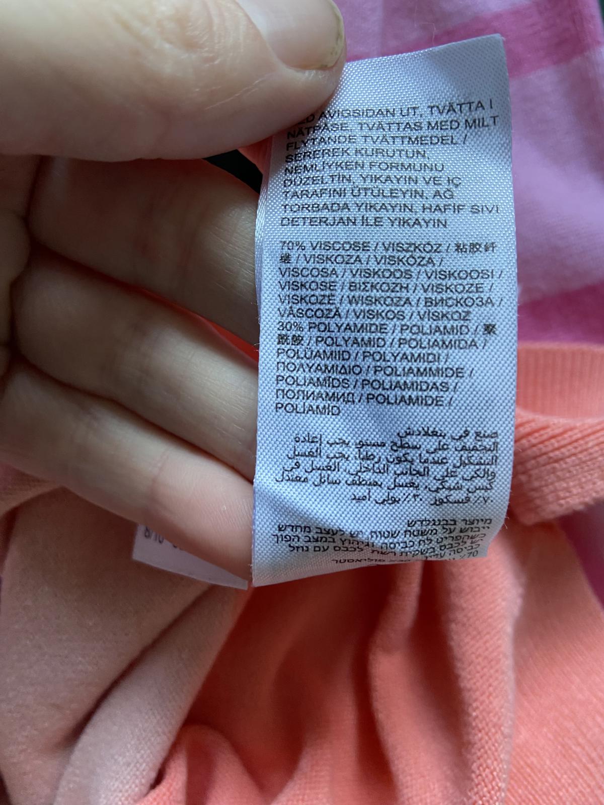 Capsule Size 8-10 Pink & Coral Colour Block V-Neck Knit Jumper Striped Sleeve