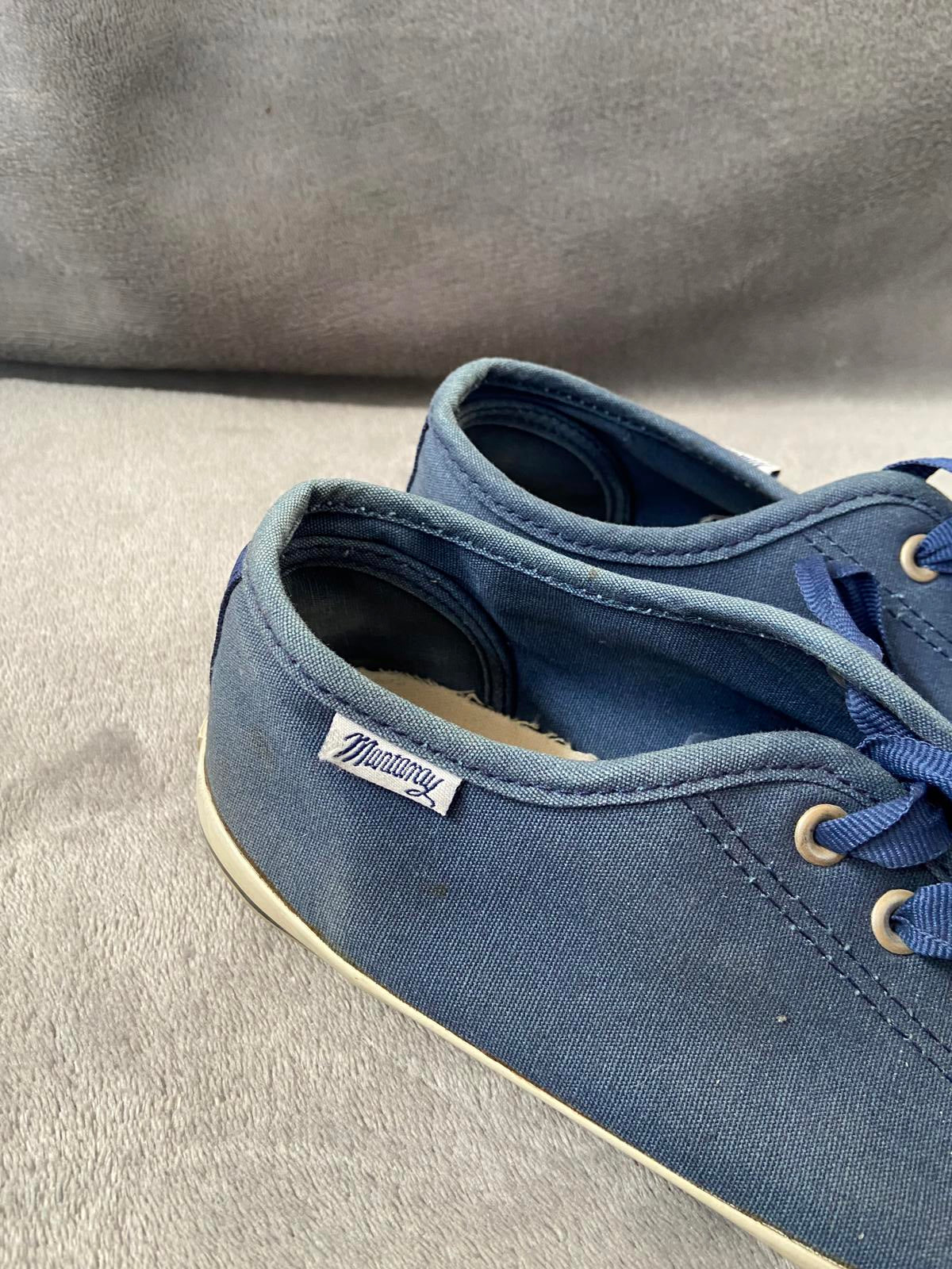 Mantaray Men’s Size 8 Navy Blue Canvas Lace Up Trainers Flat Plimsoll Shoes