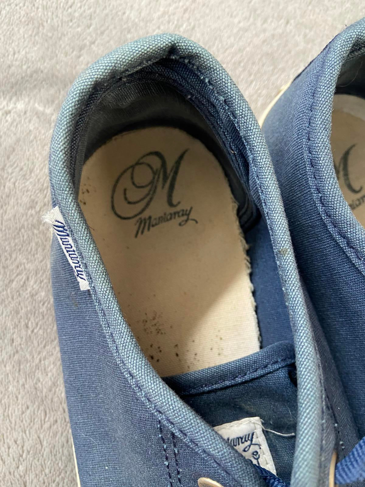 Mantaray Men’s Size 8 Navy Blue Canvas Lace Up Trainers Flat Plimsoll Shoes