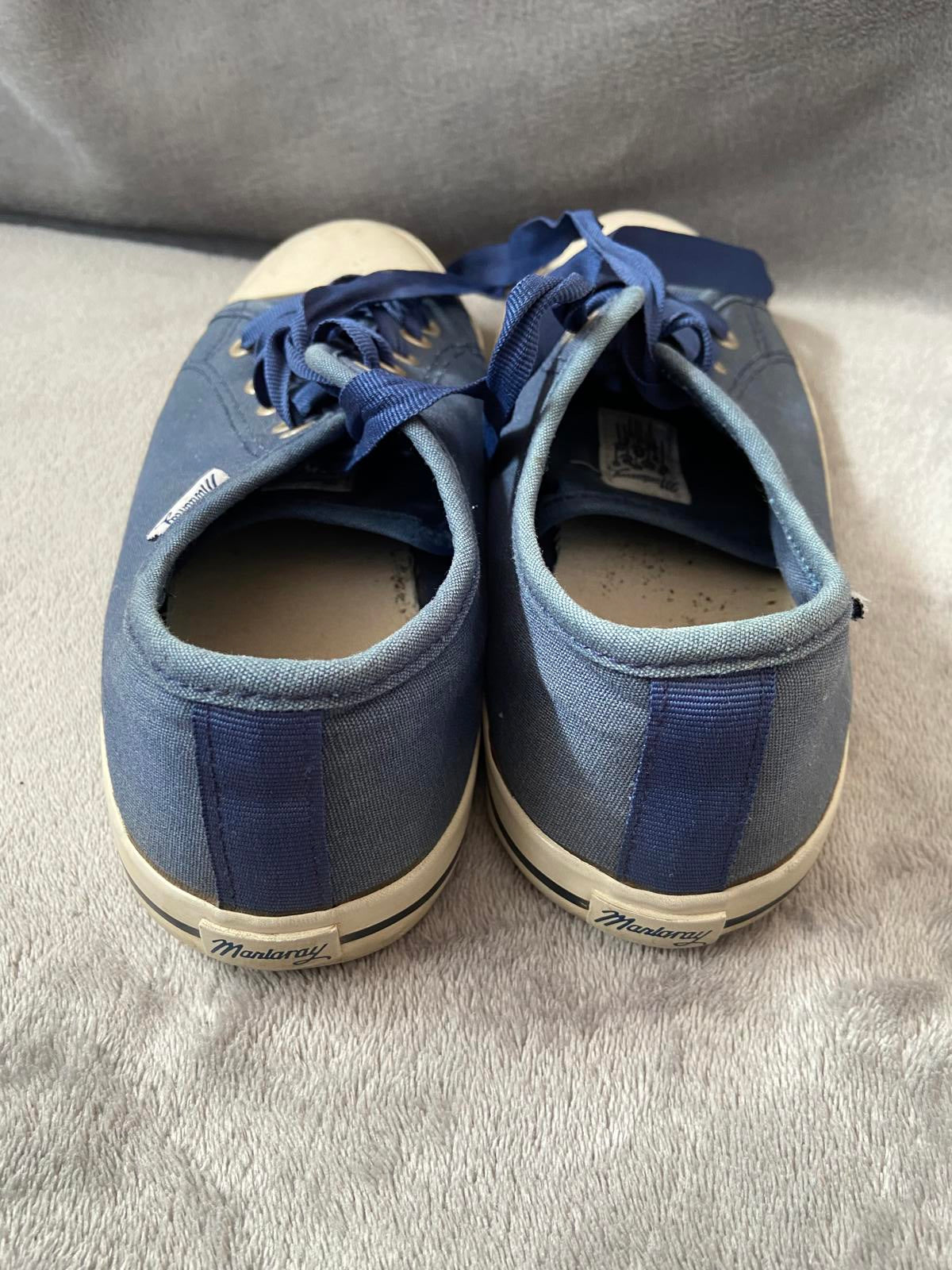 Mantaray Men’s Size 8 Navy Blue Canvas Lace Up Trainers Flat Plimsoll Shoes