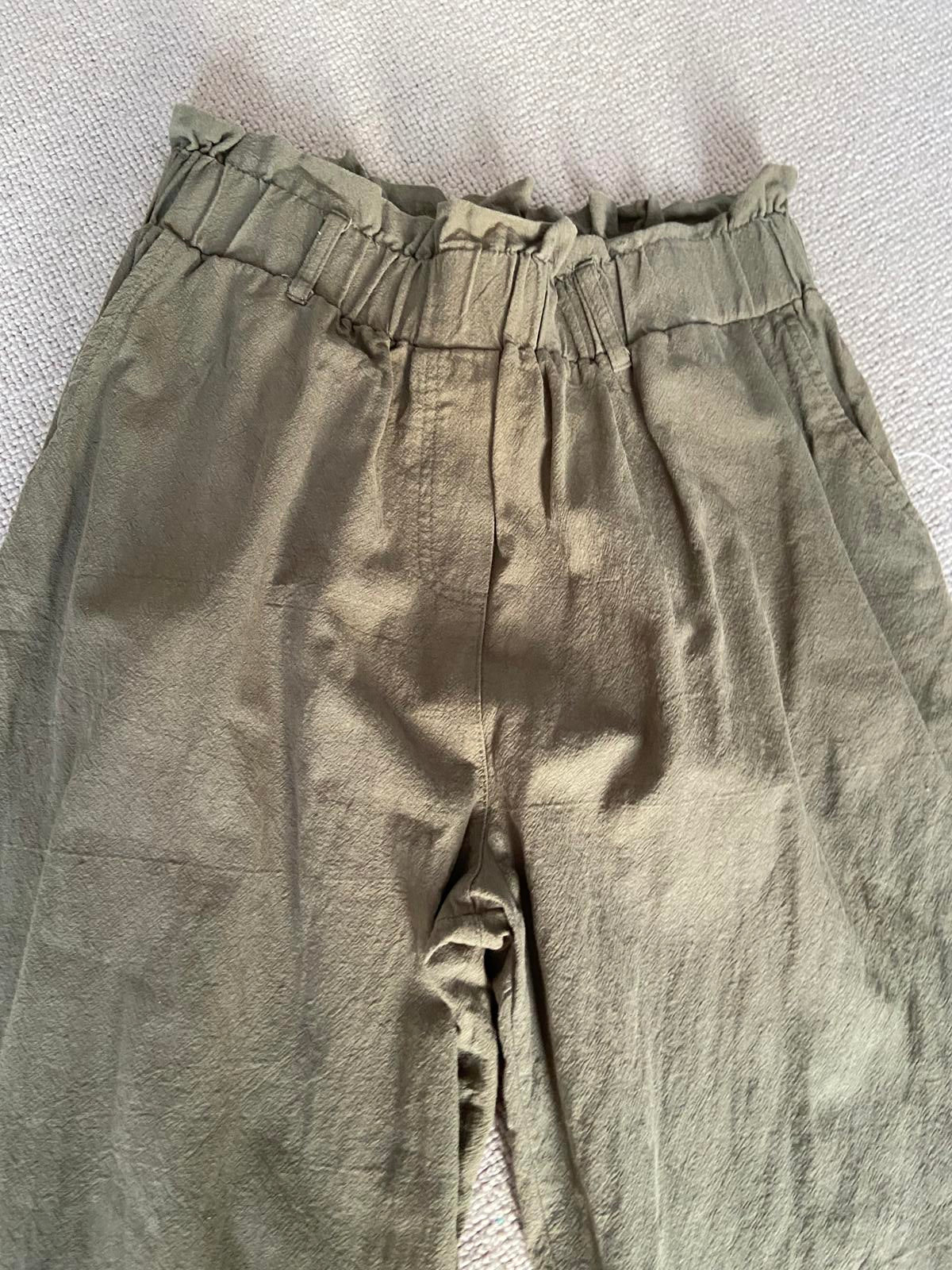 IZABEL London Size 12 Khaki Green High Waist Trousers