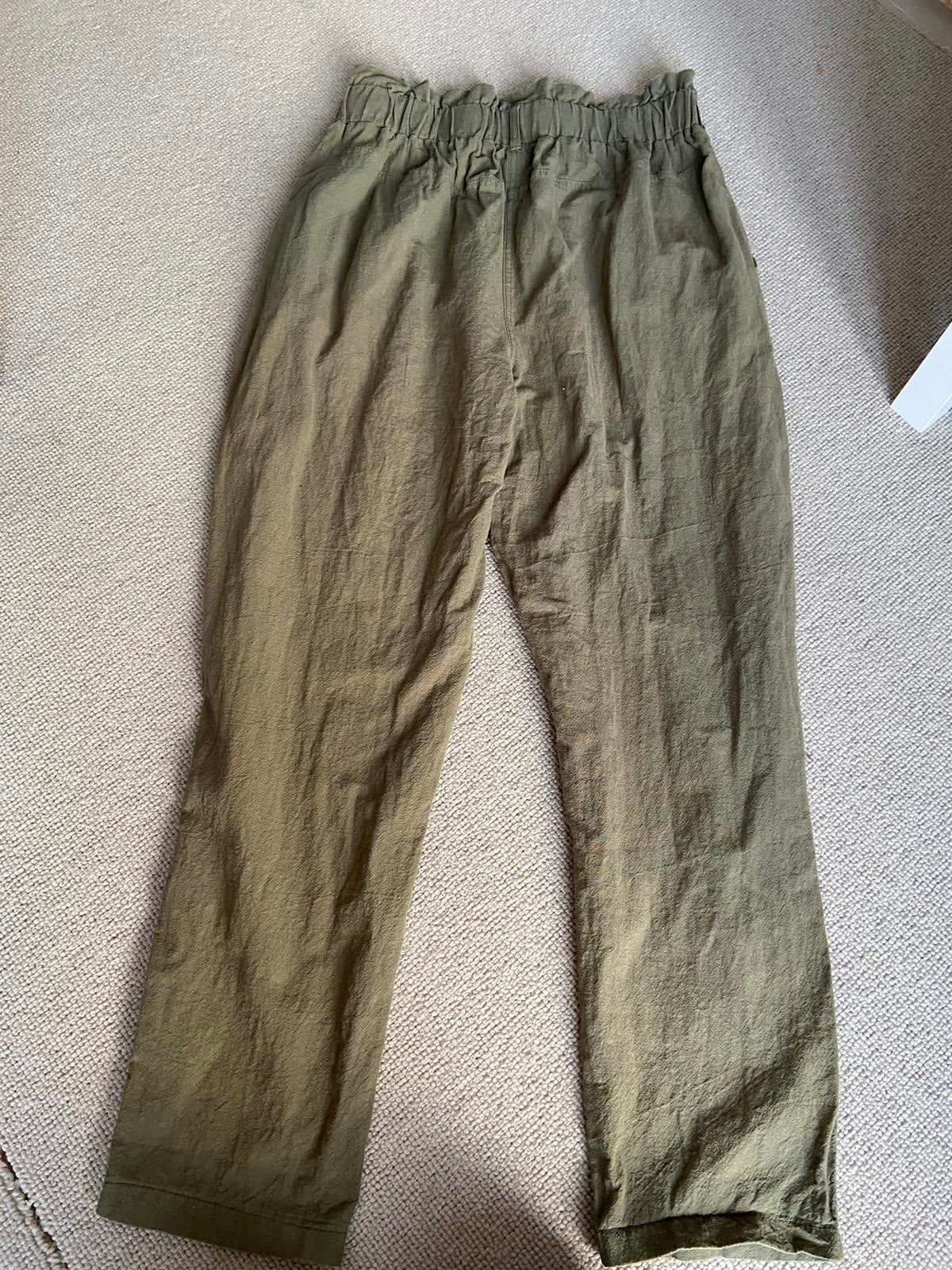 IZABEL London Size 12 Khaki Green High Waist Trousers