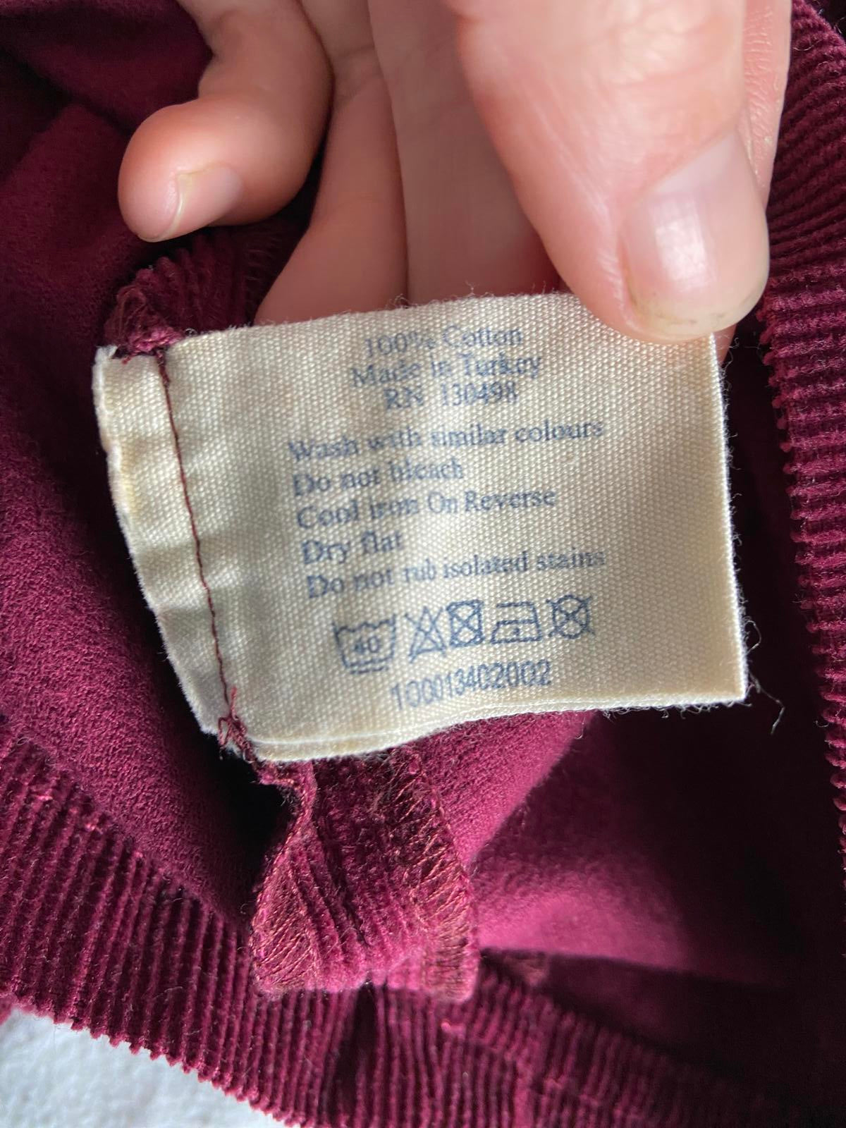 Jack Wills Size 6 Burgundy Corduroy Cotton Pinafore Dungaree Mini Skirt Dress