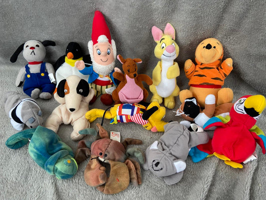 Bundle of 14 Vintage McDonald’s Ty Teenie Beanie Babies 1990s-2000 Collection