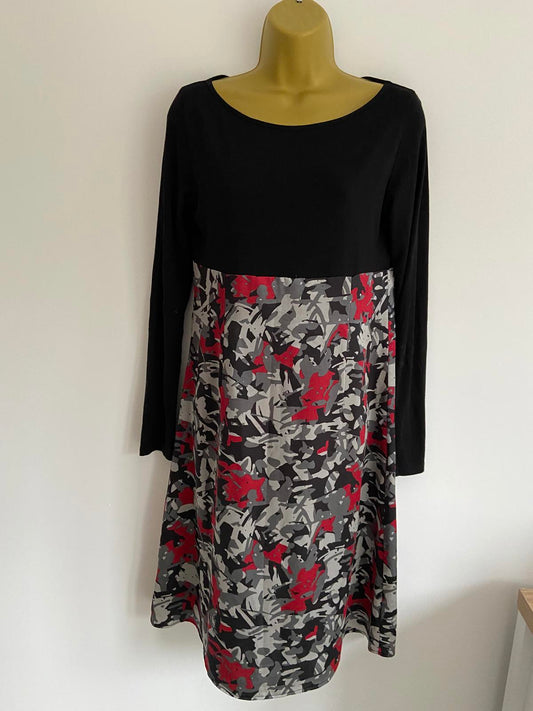 Grey Wolf Black Top & Patterned Skirt Dress - UK 10