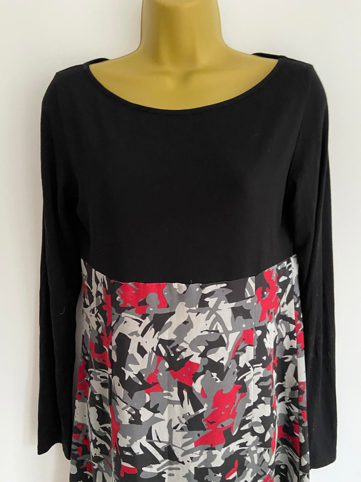 Grey Wolf Black Top & Patterned Skirt Dress - UK 10