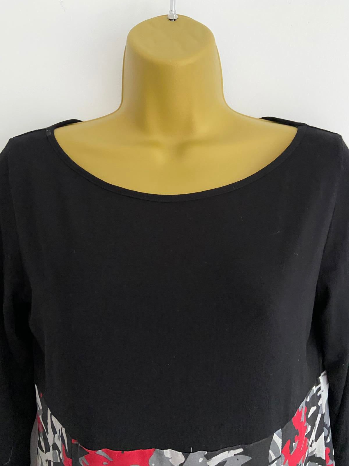 Grey Wolf Black Top & Patterned Skirt Dress - UK 10