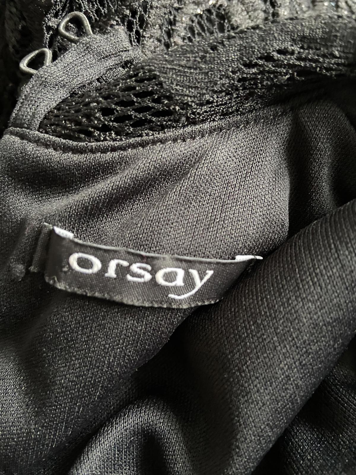 ORSAY Size 10 Black Glitter Lace High Neck Long Sleeve Stunning Party Dress
