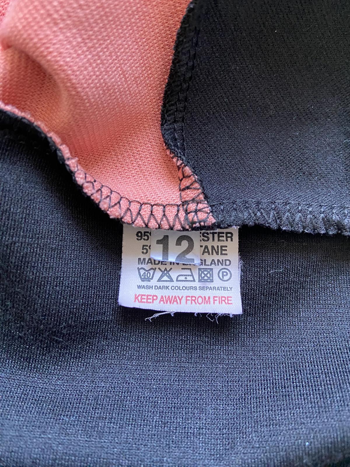 Boohoo Size 12 Colour Block Panel Skater Dress Coral Pink Green & Black