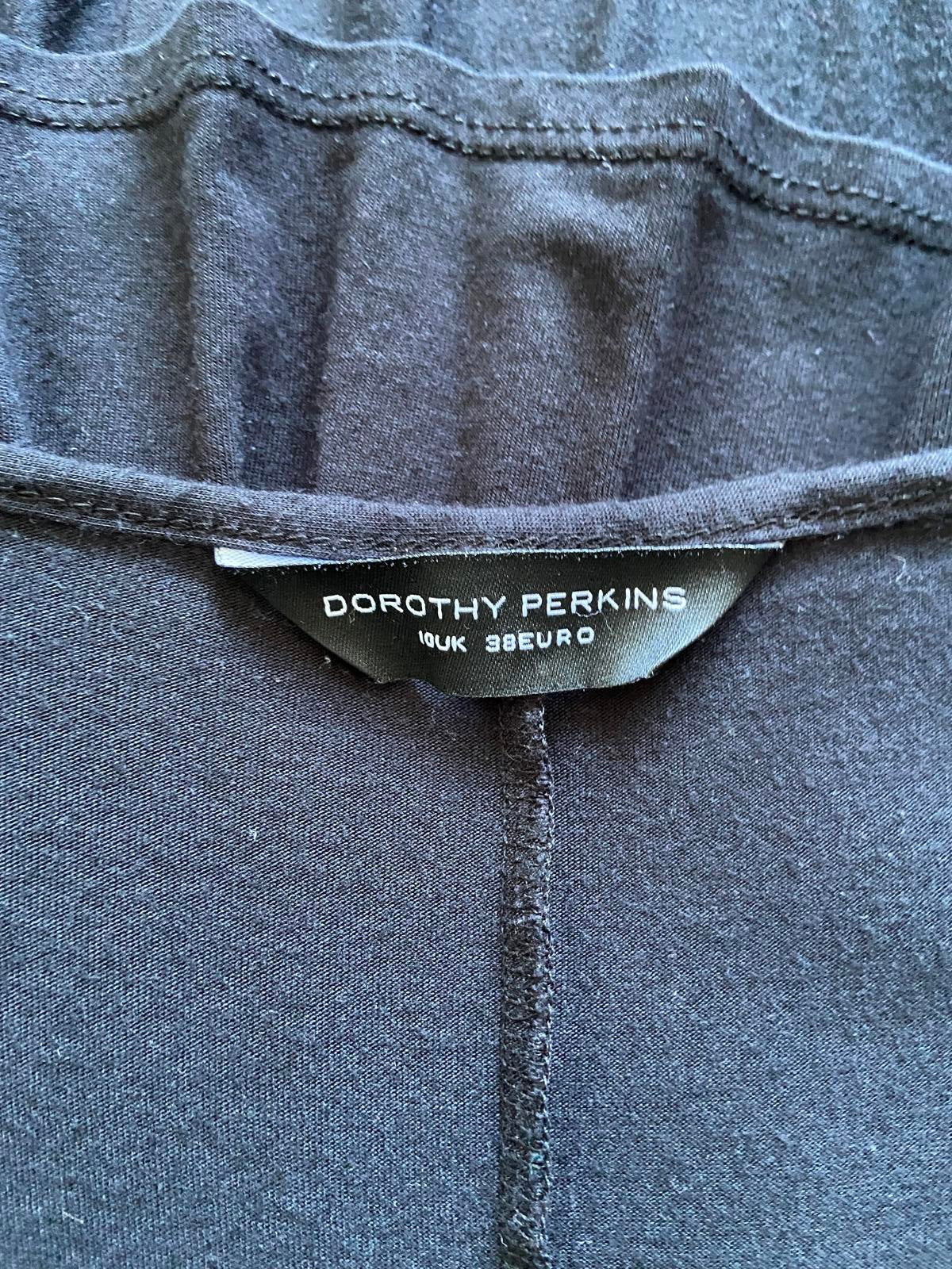 Dorothy Perkins Size 10 Black Cold Shoulder Dress with Zip Pockets