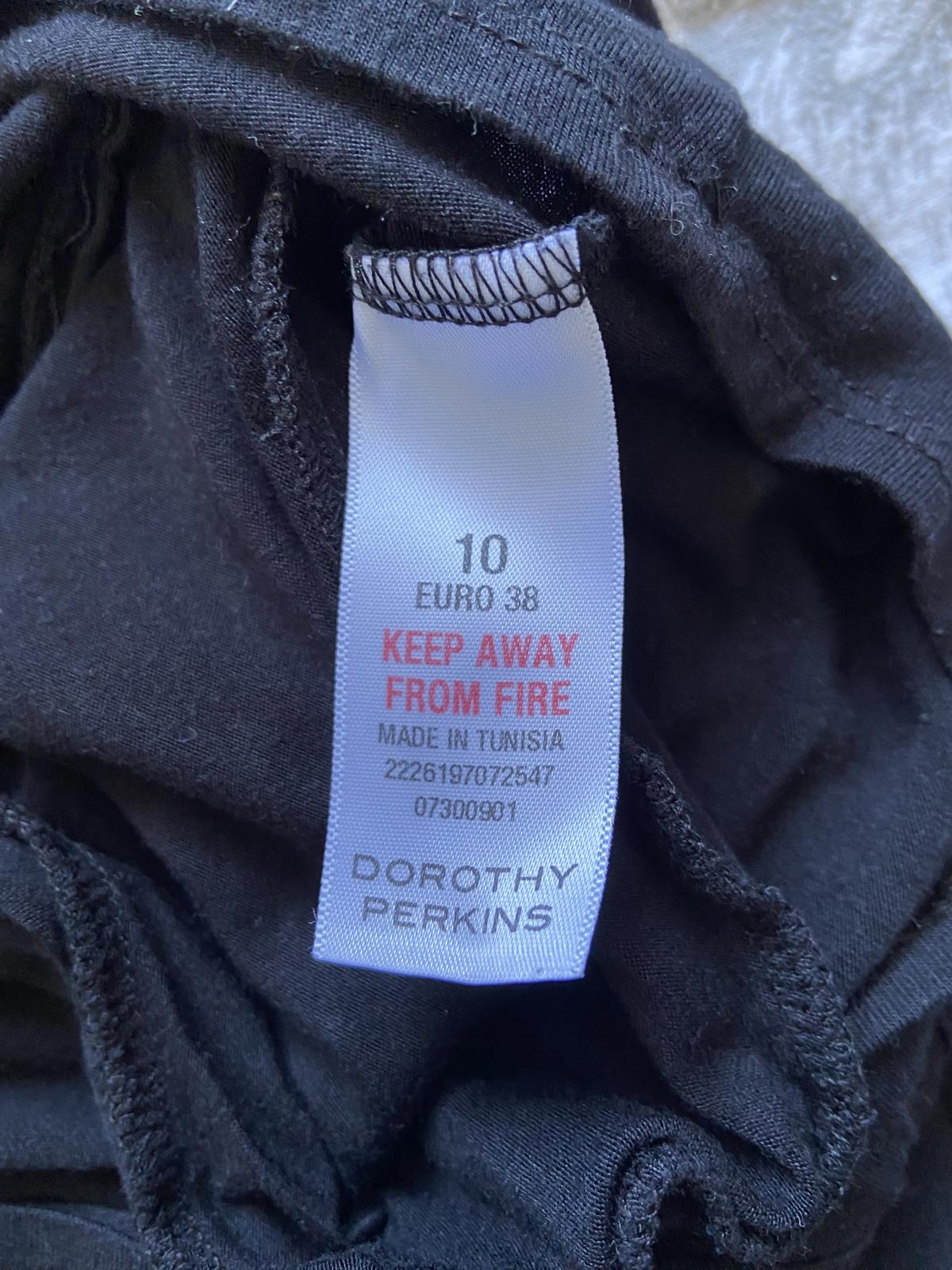 Dorothy Perkins Size 10 Black Cold Shoulder Dress with Zip Pockets